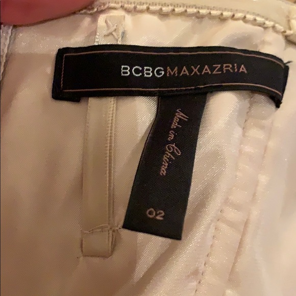 BCBG Silver gown with suede accents. Size 2 - Picture 4 of 5